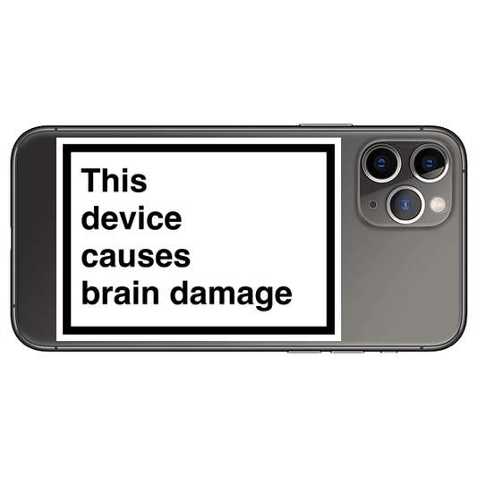 This device causes brain damage - 3.5" x 2.5" vinyl sticker for your phone